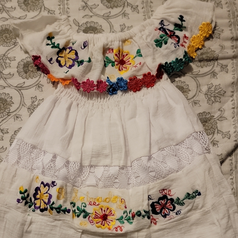Floral Embroidered Off-Shoulder Dress